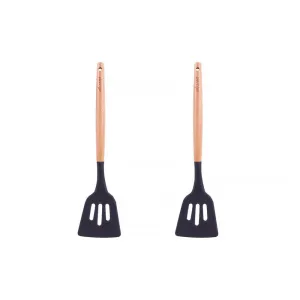2-Piece Beechwood & Silicone Turner Set | Charcoal