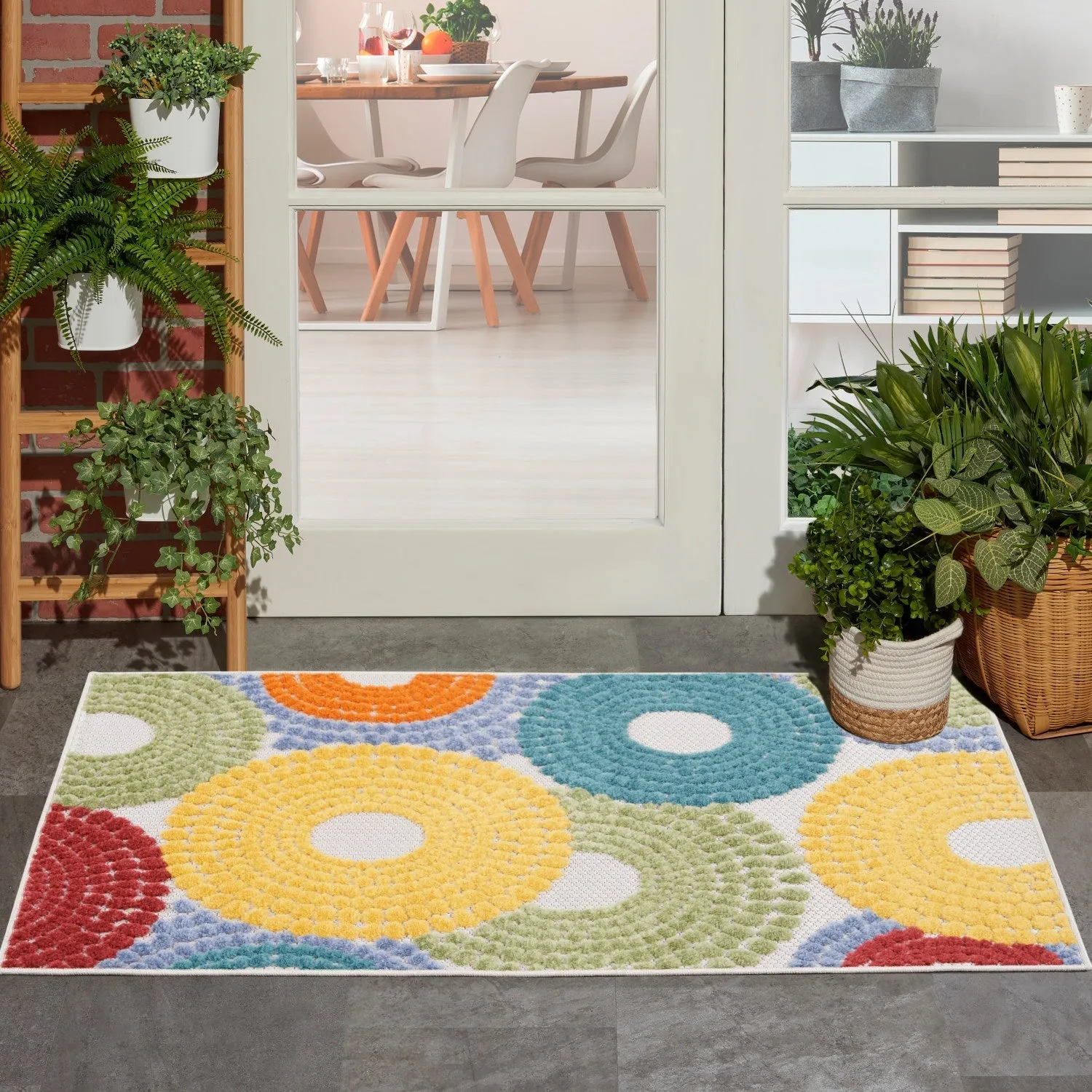 Aloha Multicolor Modern Indoor/Outdoor Rug