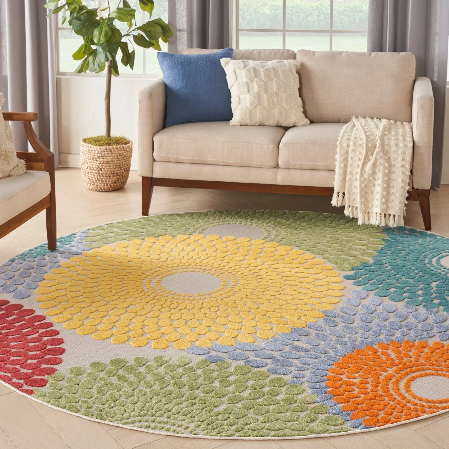 Aloha Multicolor Modern Indoor/Outdoor Rug