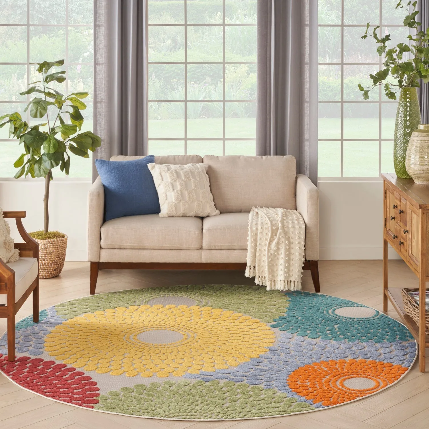 Aloha Multicolor Modern Indoor/Outdoor Rug
