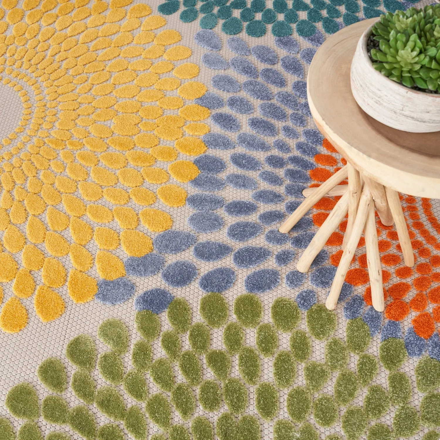 Aloha Multicolor Modern Indoor/Outdoor Rug