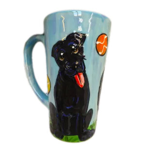 Ball Chasin Black Labrador Mug