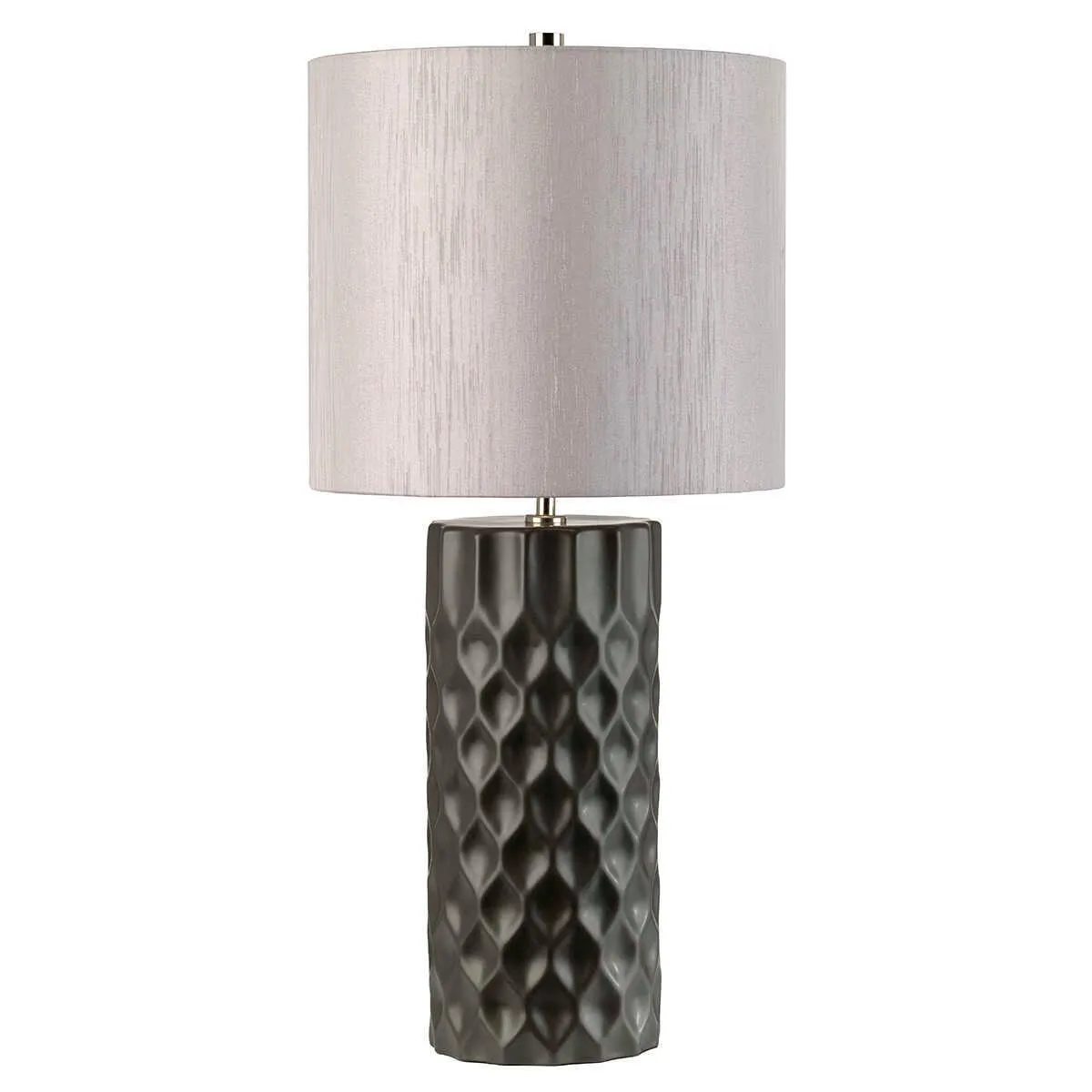 Barbican 1 Light Graphite Ceramic Table Lamp Elstead Lighting