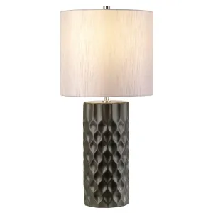 Barbican 1 Light Graphite Ceramic Table Lamp Elstead Lighting