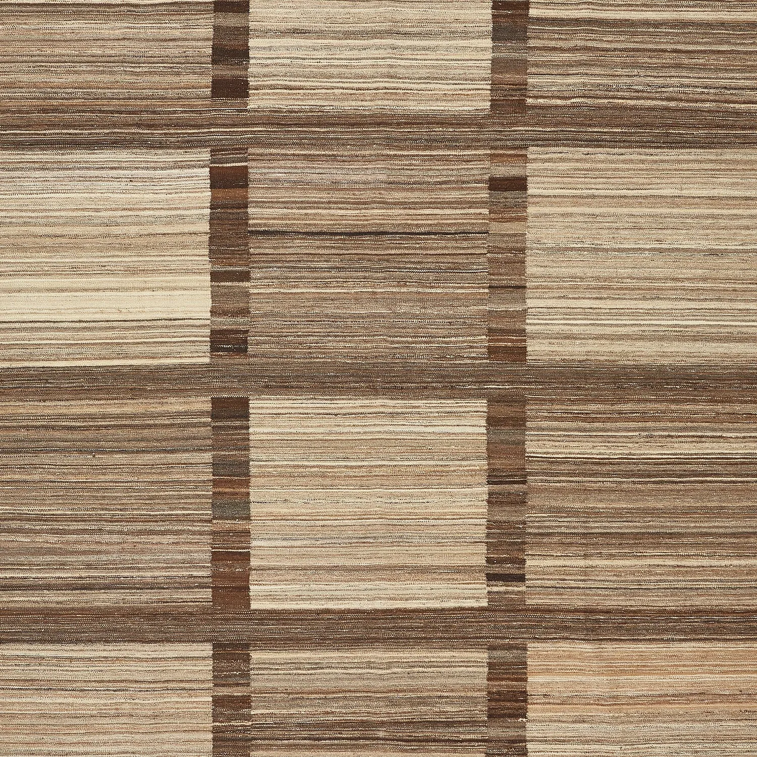 Brown Turkish Flatweave Wool Rug - 7'11" x 9'8"