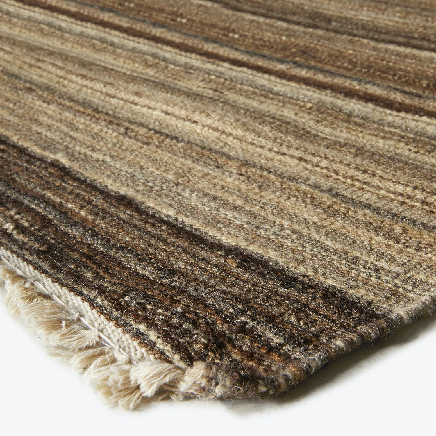 Brown Turkish Flatweave Wool Rug - 7'11" x 9'8"