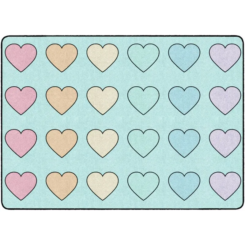 Candy Hearts Classroom Seating Rug
