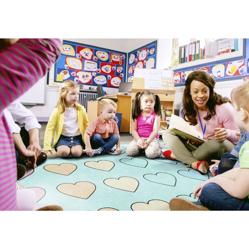 Candy Hearts Classroom Seating Rug