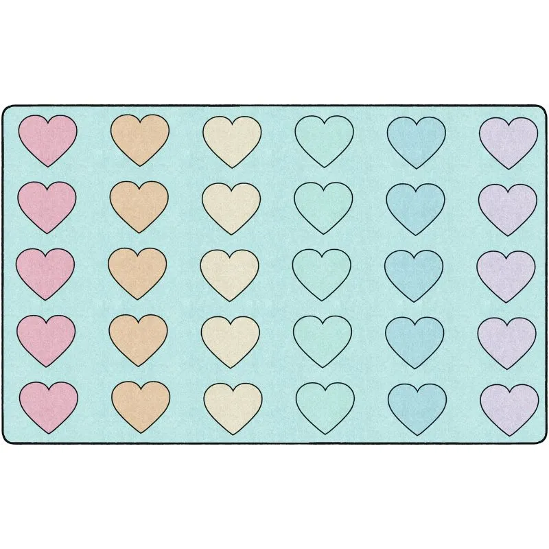Candy Hearts Classroom Seating Rug