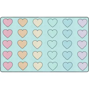 Candy Hearts Classroom Seating Rug
