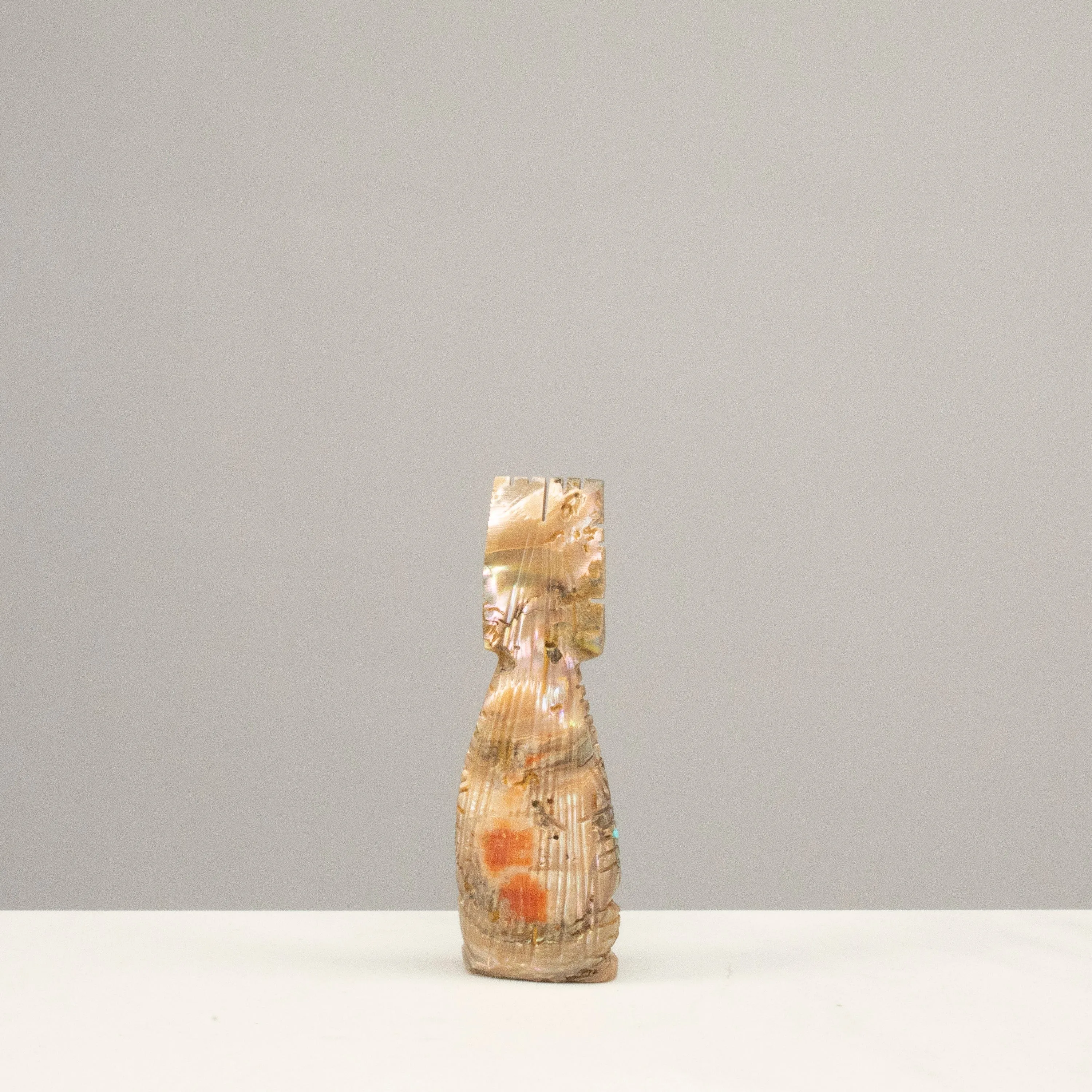 Carl Etsate Abalone Corn Maiden Handmade Zuni Fetish Carving