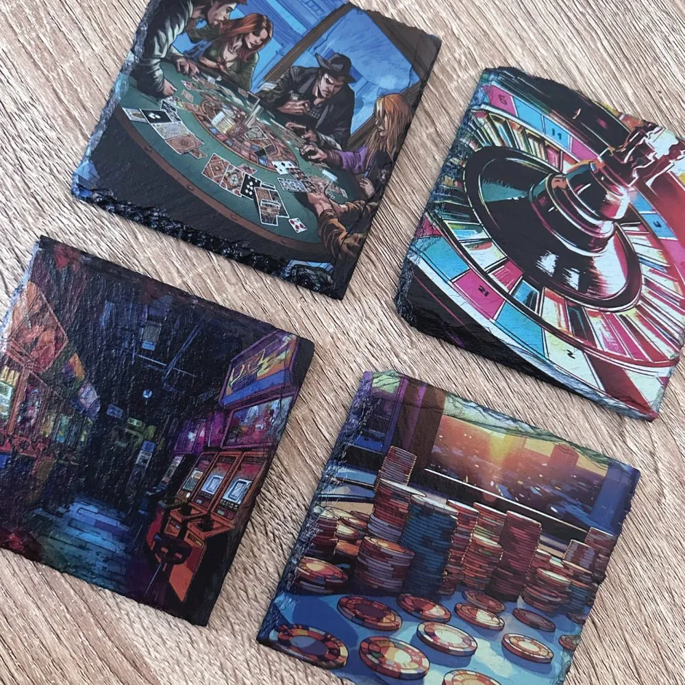 Casino Slate Costers - Slot Machines