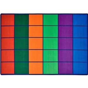 Colorful Rows Classroom Seating Rug - Factory Second