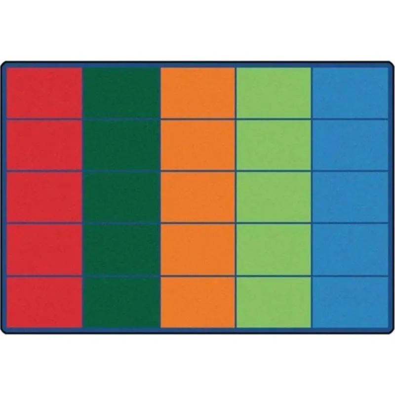 Colorful Rows Classroom Seating Rug - Factory Second