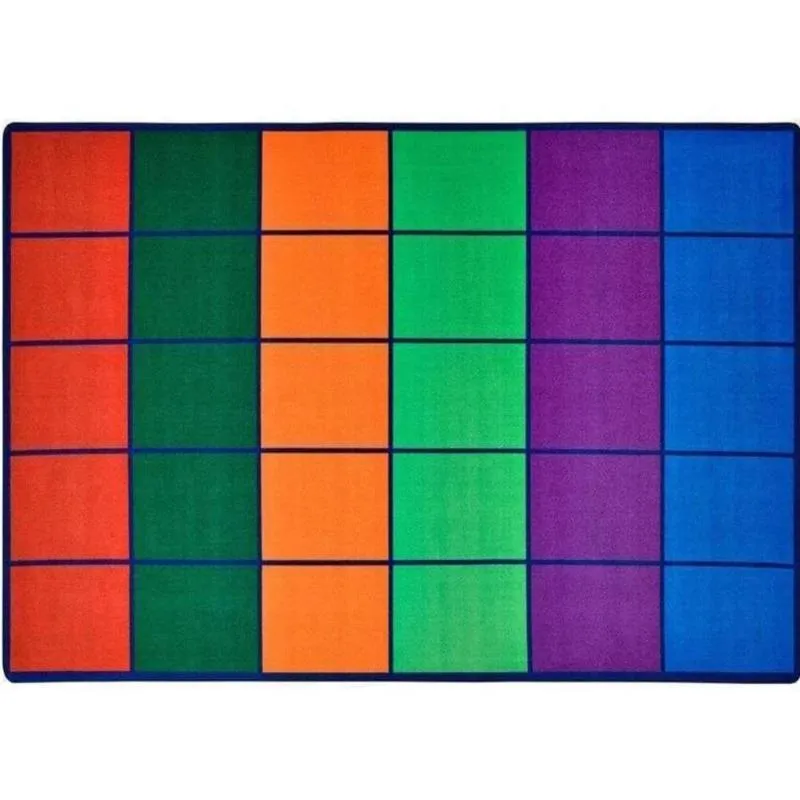 Colorful Rows Classroom Seating Rug - Factory Second