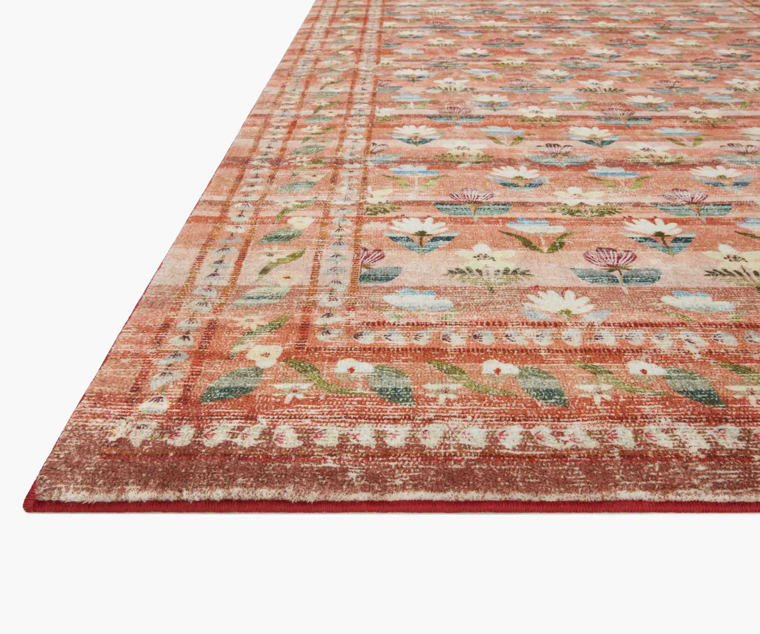 Courtyard Hadley Printed Rug - Terracotta