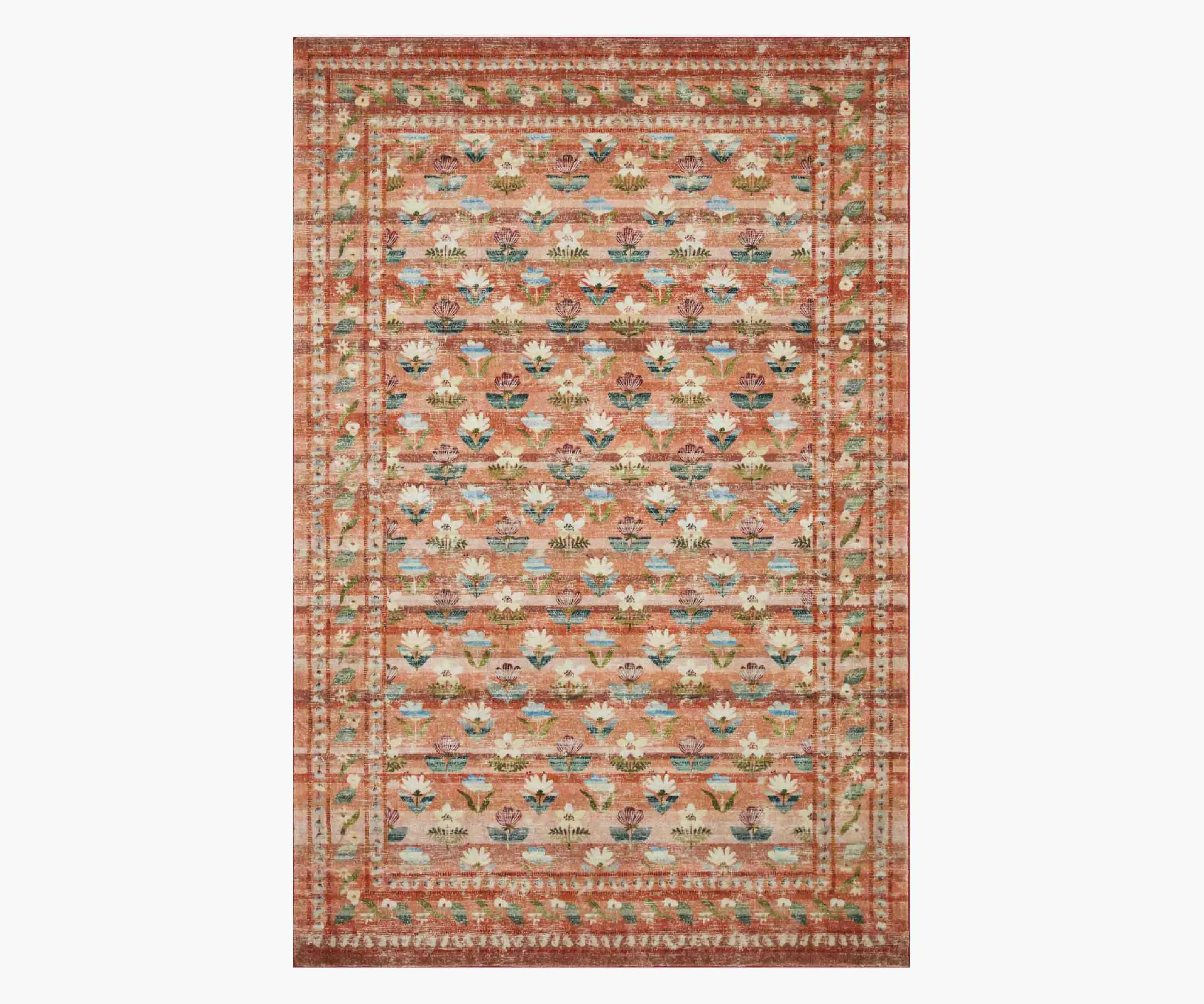 Courtyard Hadley Printed Rug - Terracotta