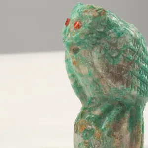 Derrick Kaamasee Turquoise Handmade Zuni Fetish Owl Carving