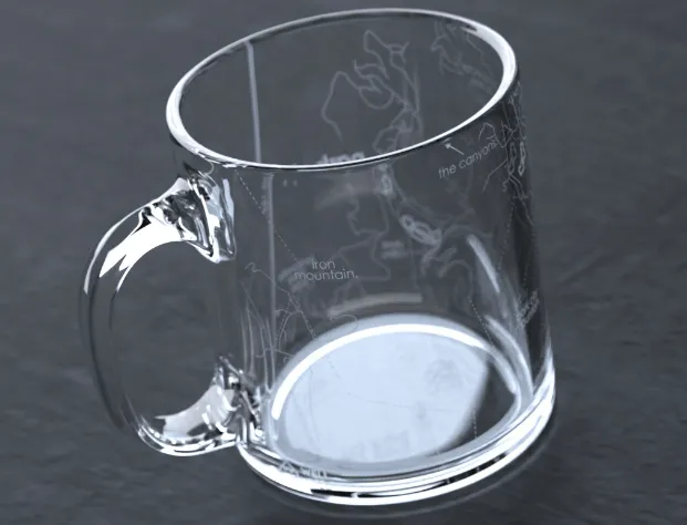 Home Town Map Glass Coffee Mug