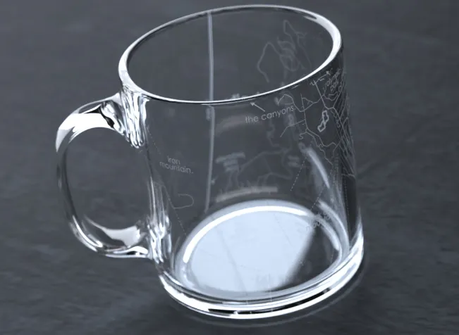 Home Town Map Glass Coffee Mug
