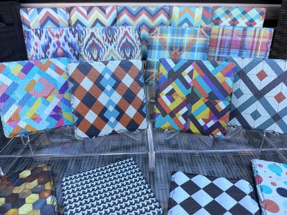 Pattern Slate Coasters - Houndstooth
