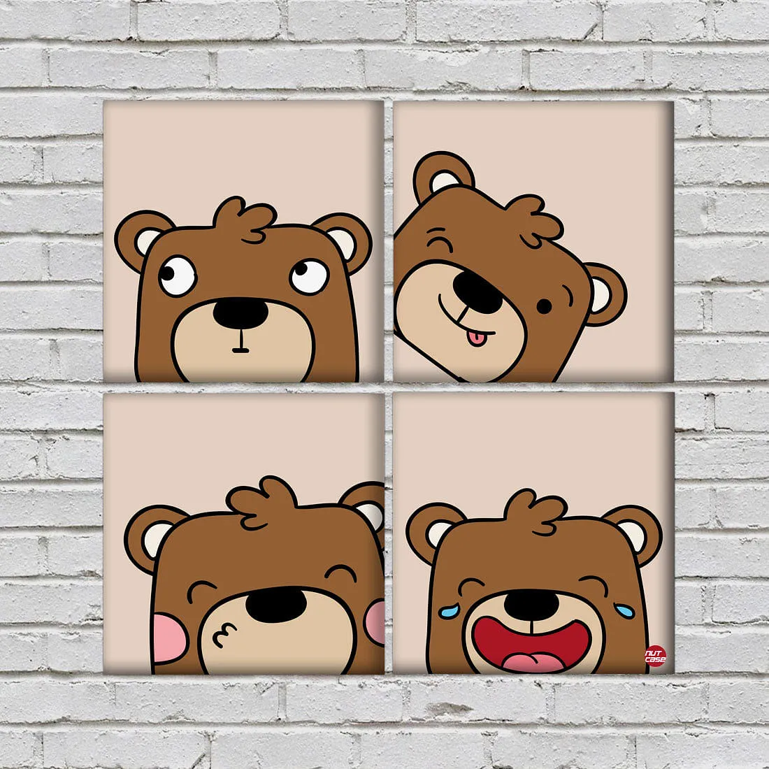 Wall Art Decor For Home Set Of 4 -Beer Face